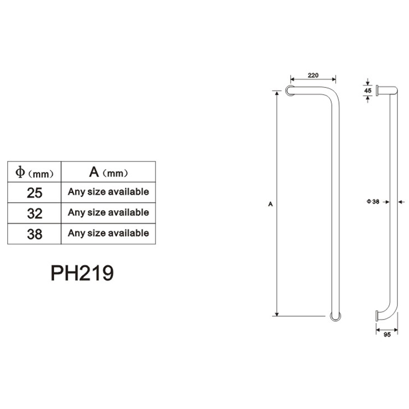 Glass Door Pull Handle